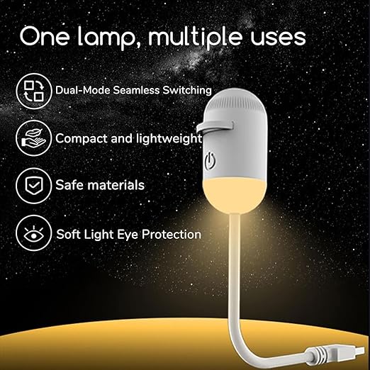 USB Galaxy Projector Night Light, 1 Projection Slides, Space Theme, Flexible Neck, White 002