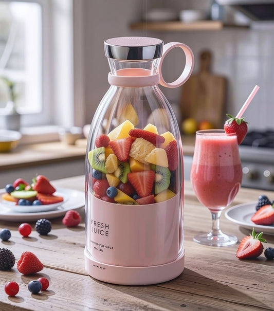 Portable Electric Mini Juice Maker | Blender Grinder Mixer USB Rechargeable Mini Juicer Blender for Smoothies, Juice and Shakes with 4 Powerful Blades